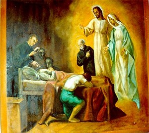St Peter Claver sees Jesus Christ and the Virgin before death.jpg